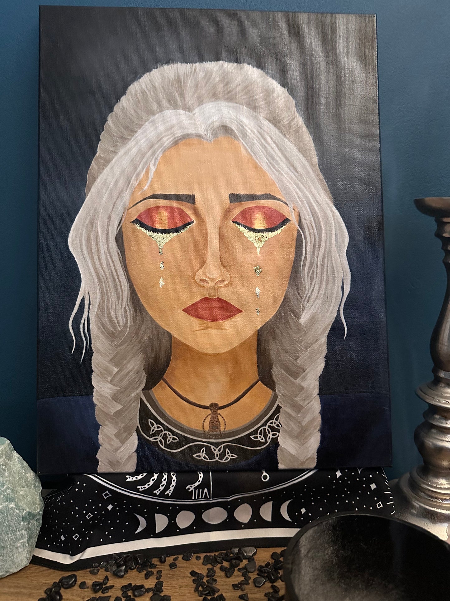 Freya's Golden Tears Hand Painted Canvas