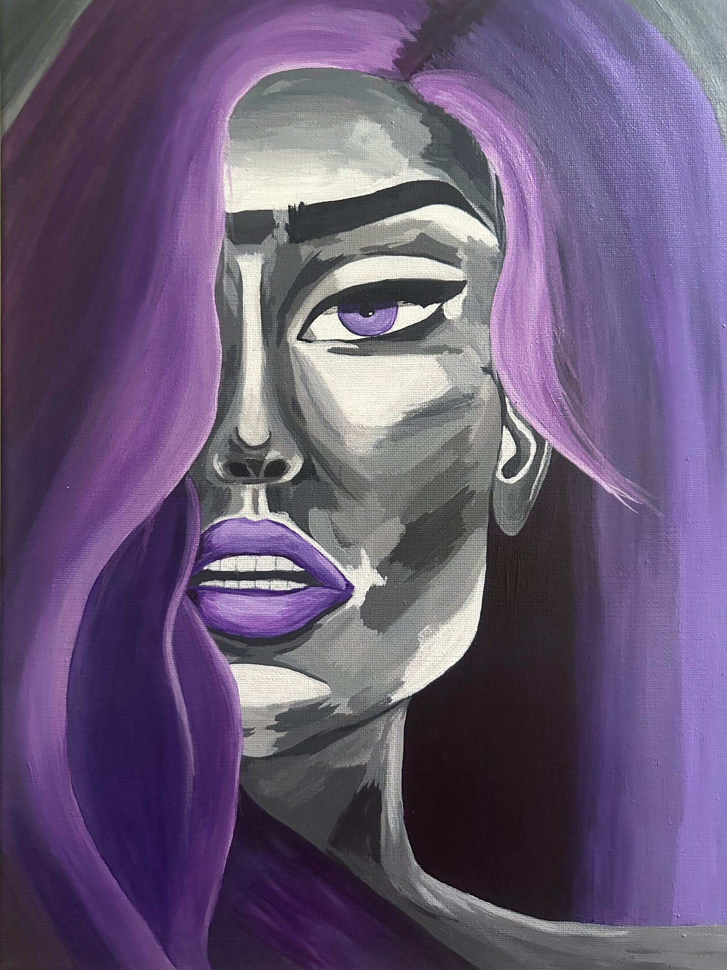 'Printed' Violet Goddess Painting