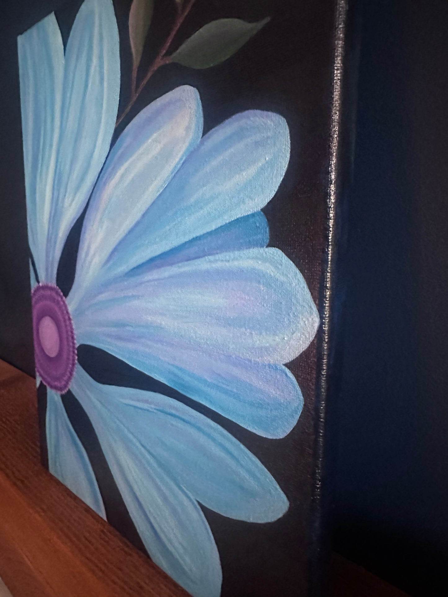 Blue Bold Flower Hand Painted Painting
