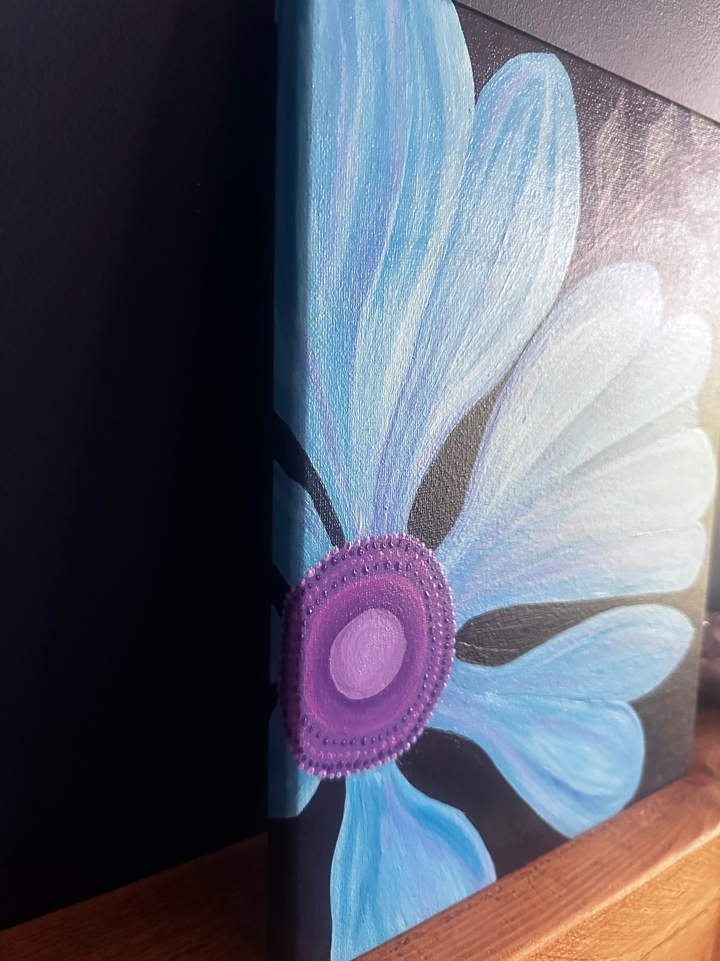 Blue Bold Flower Hand Painted Painting