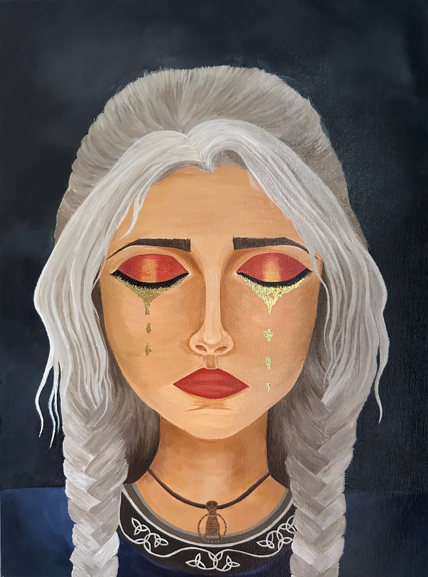 Freya's Golden Tears Hand Painted Canvas