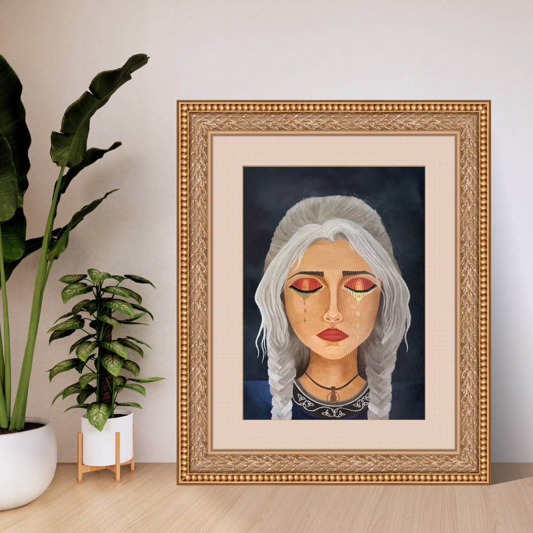 Freya's Golden Tears Hand Painted Canvas