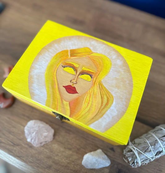 Sun Goddess Wooden Box